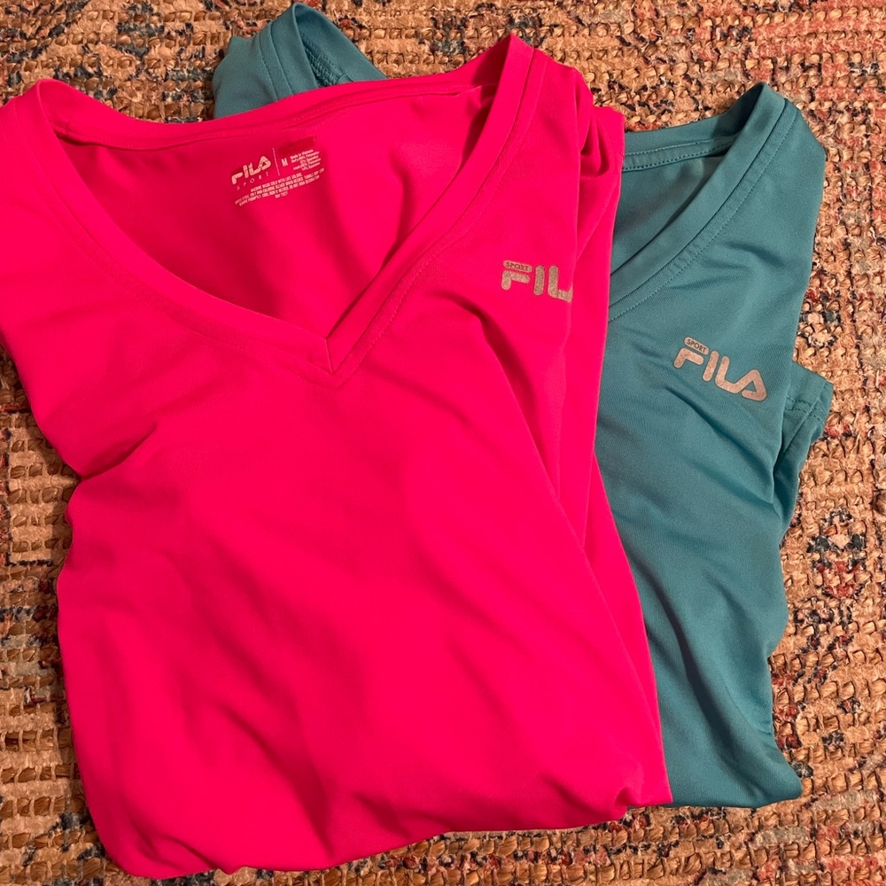 Two long sleeve FILA sports shirts!!